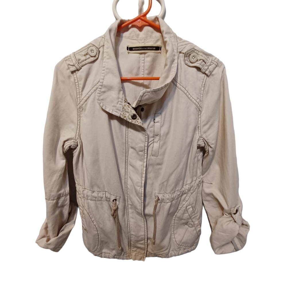Daughters of the liberation jacket womens size 6 cream cotton anthropology